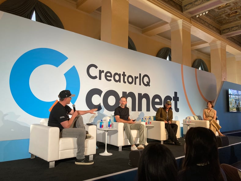 Conor Begley leading a session with Melanie Bender, Joe Cloyes, and Greg Gonzalez