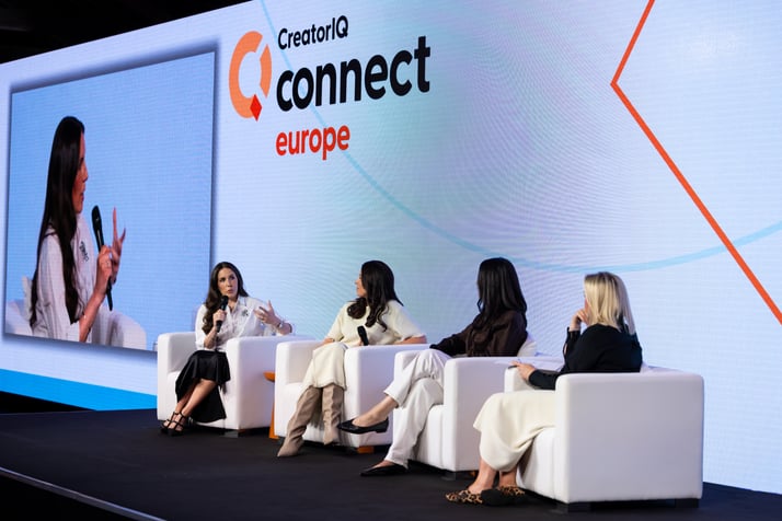 Sarah Staniford (previously Huda Beauty), Mary Shiels (ghd), Lizi Aston (DECIEM), and Sallie Berkerey (CEW) at CreatorIQ Connect