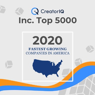 CreatorIQ Named To Inc. 5000 List Of Fastest-Growing Private Companies In America