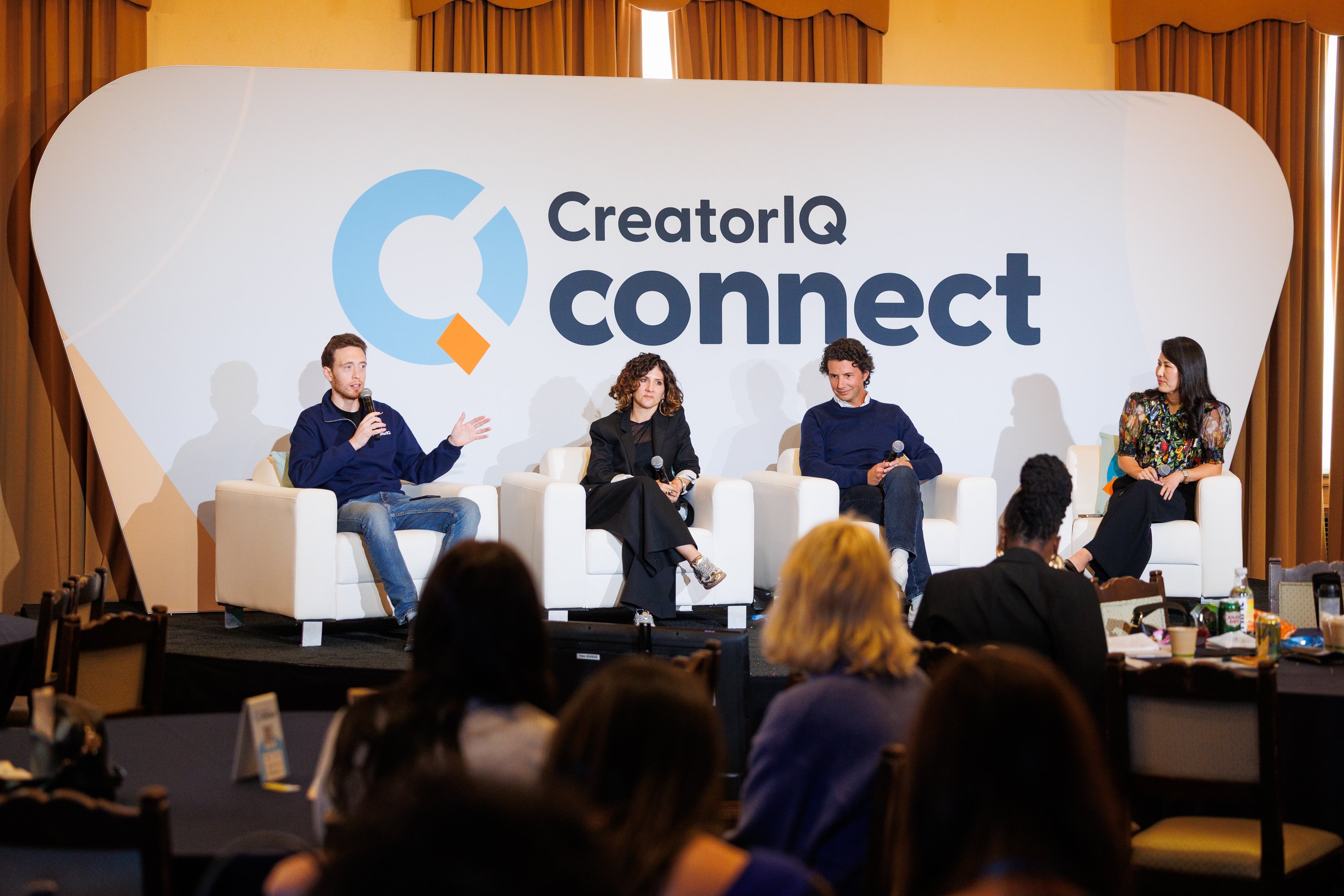 A CreatorIQ Connect session featuring speakers discussing high-growth beauty brands.