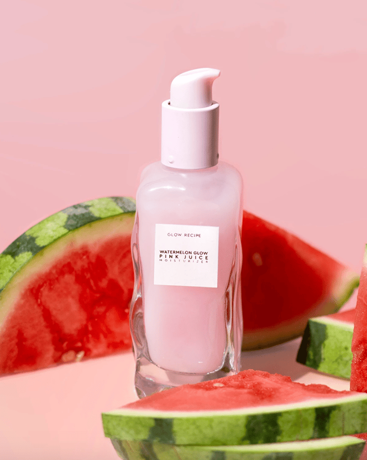 A promotional image of Glow Recipe’s Watermelon Glow Pink Juice Moisturizer.