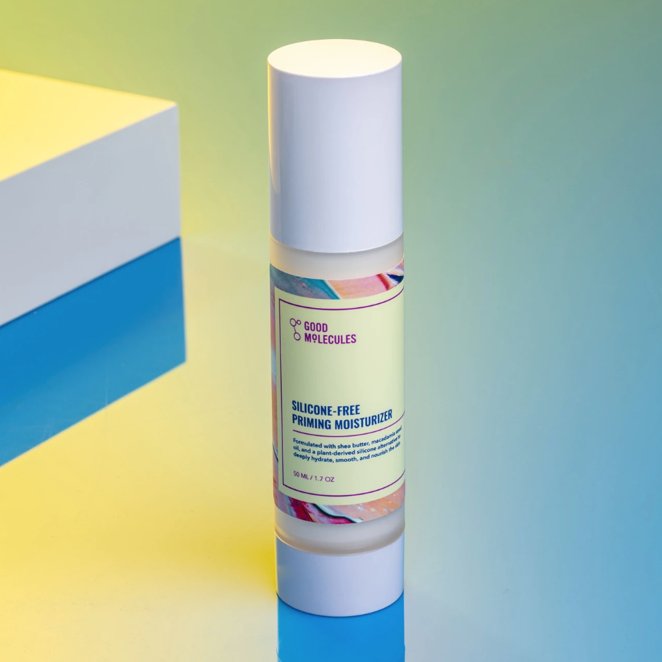 An advertisement for Good Molecules’ Silicone-Free Priming Moisturizer.