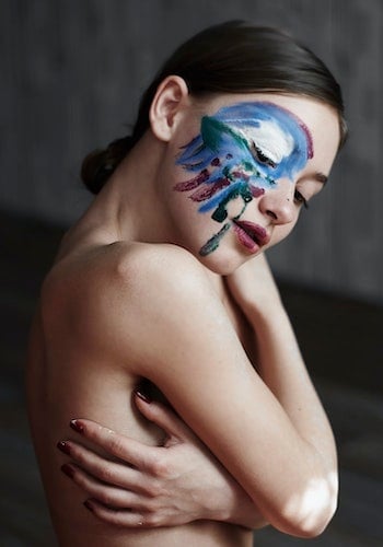 A beauty influencer shows off a creative makeup look, by Svetlana Pochatun.
