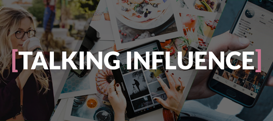 A banner image with the logo for Talking Influence, an influencer marketing magazine. 