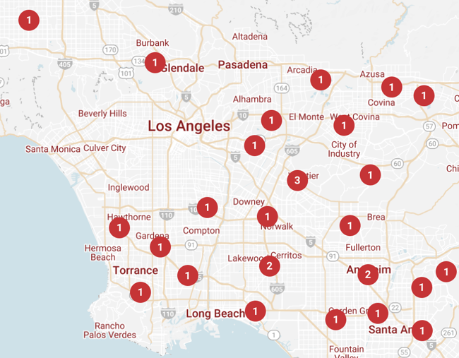 Raising Cane's' Los Angeles Locations