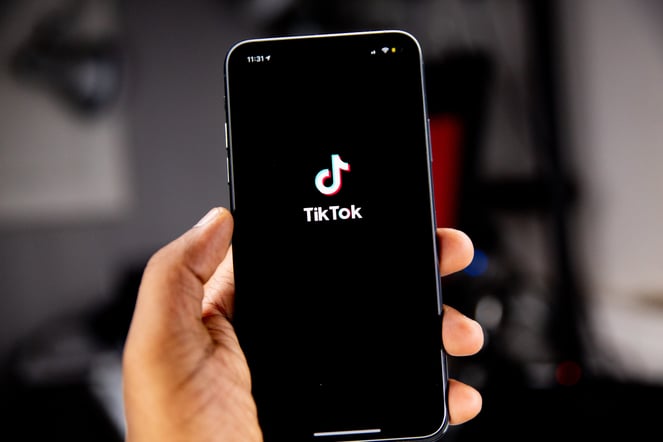 The TikTok app on an iPhone. 